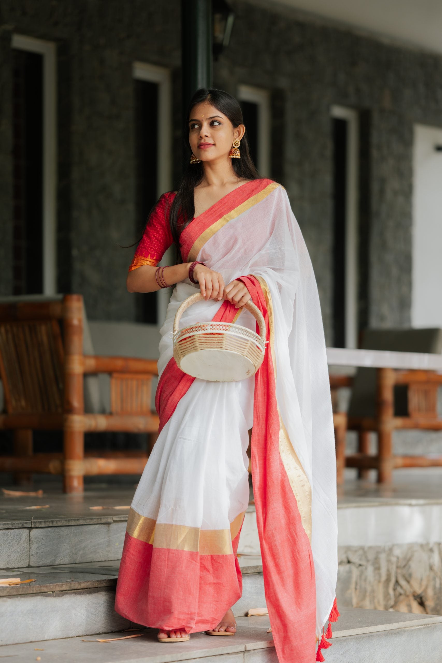 Onam - White red