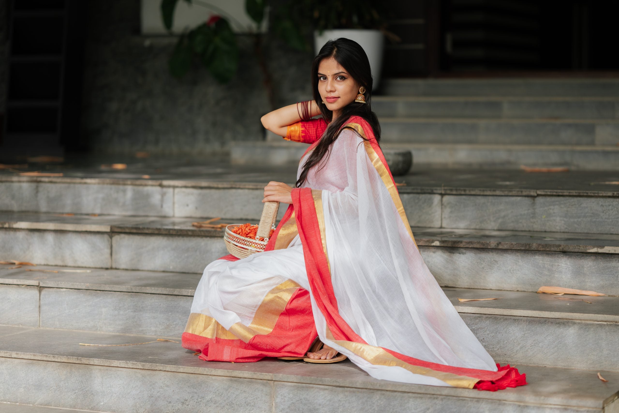 Onam - White red