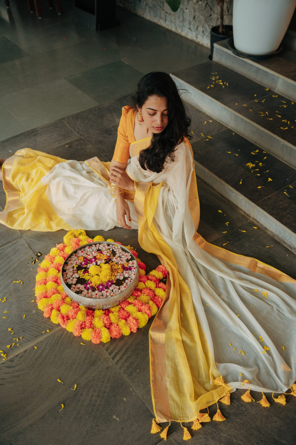 Onam - White yellow