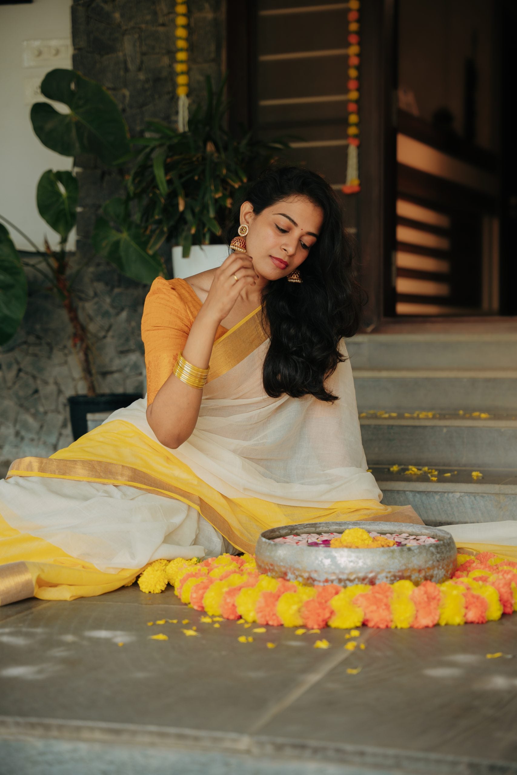 Onam - White yellow