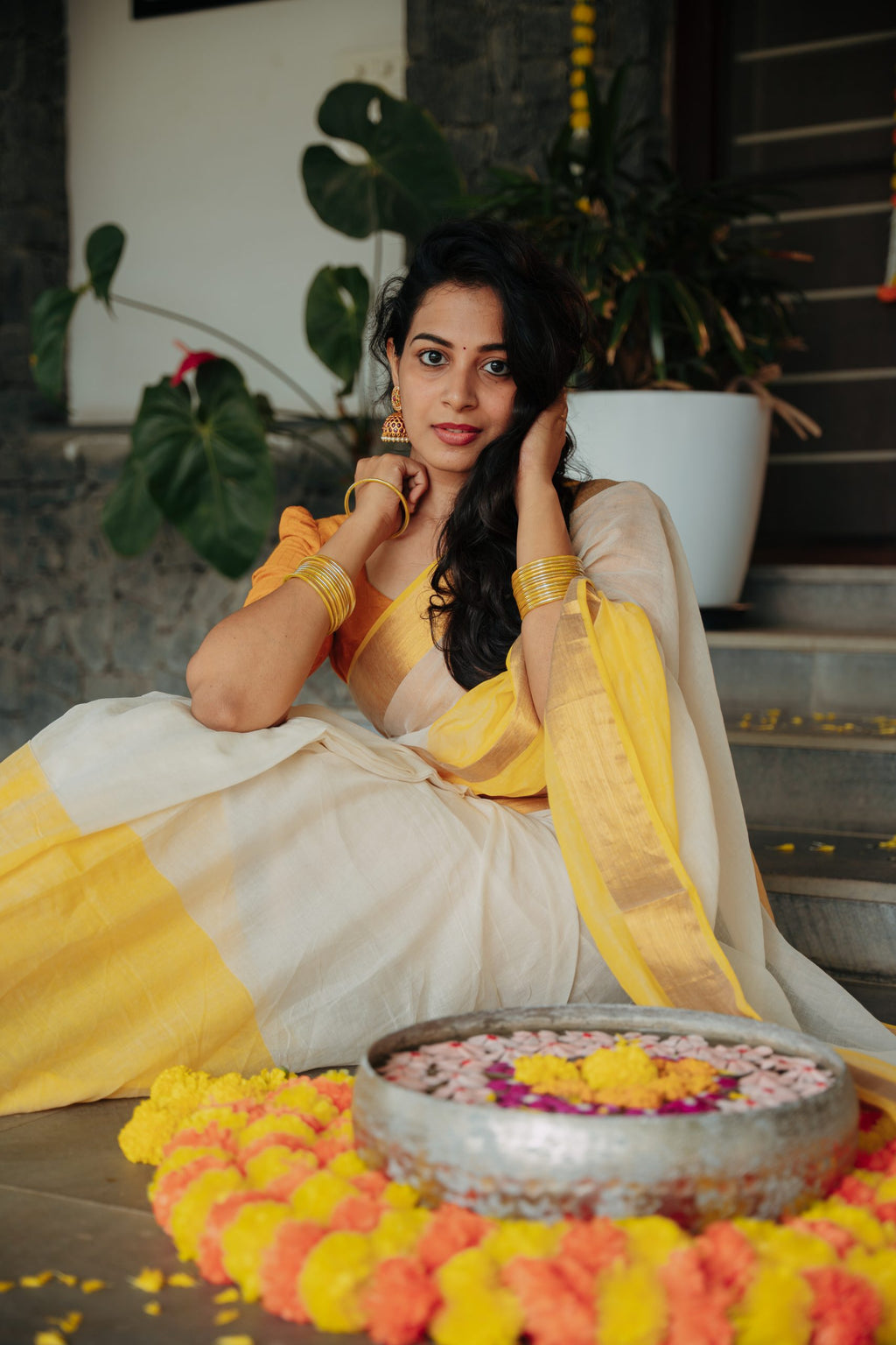 Onam - White yellow