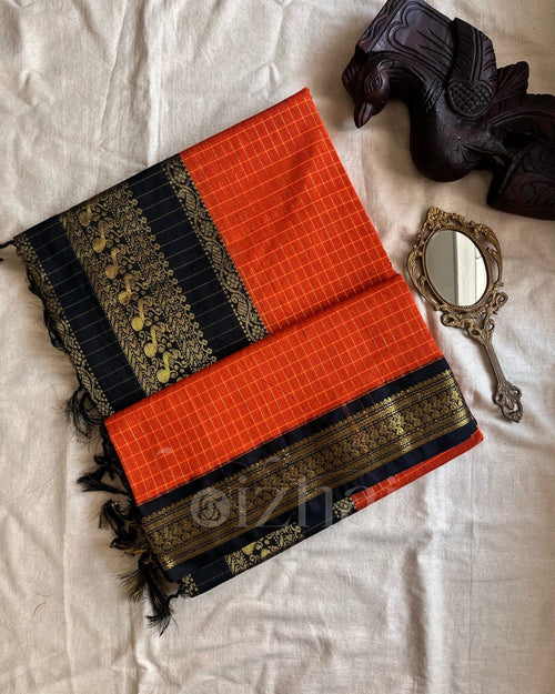 Kanchi - Rust Orange kattam - Izhai
