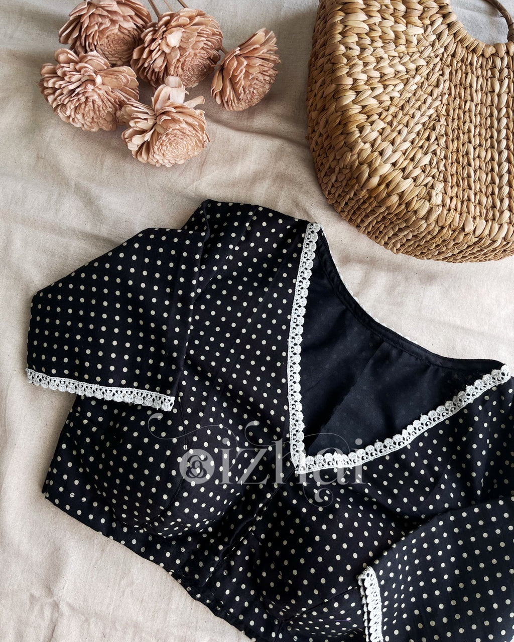 Blouse - Black Polka