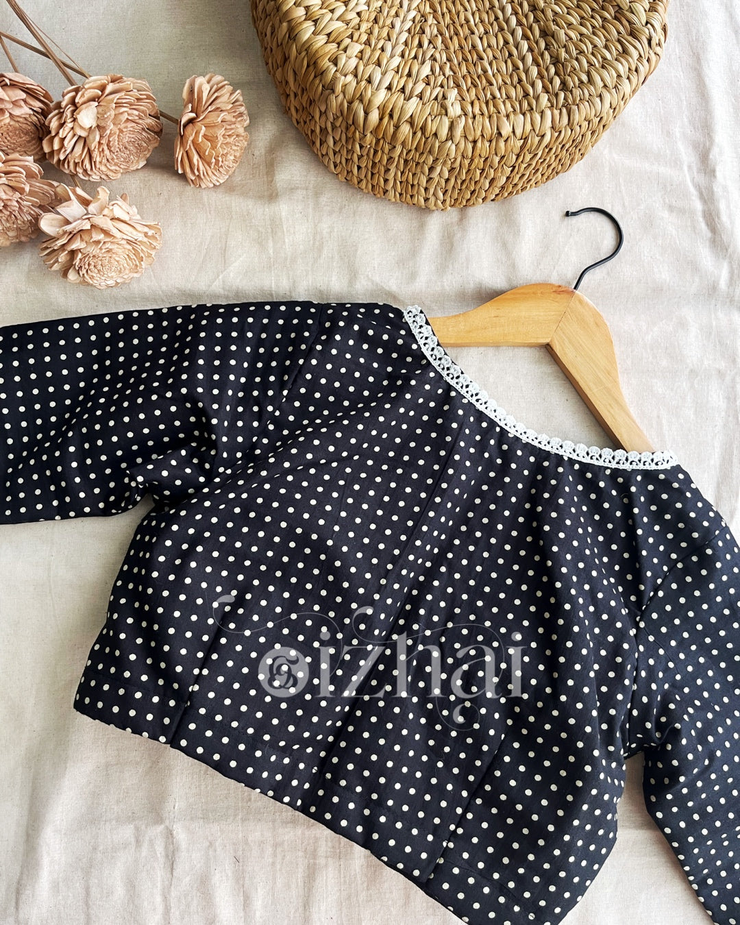 Blouse - Black Polka