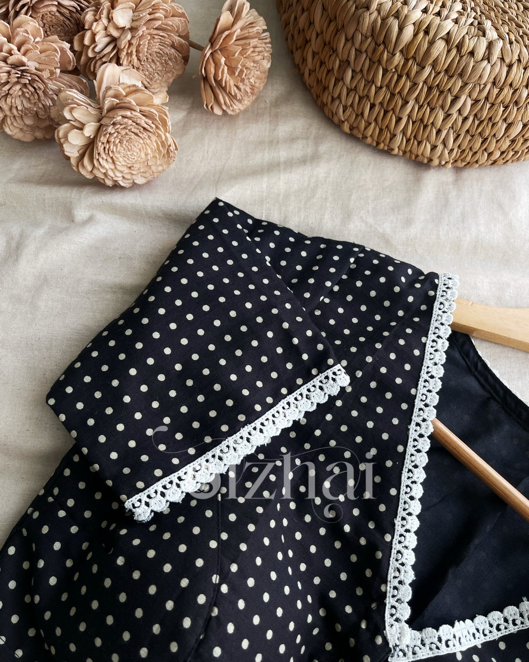Blouse - Black Polka